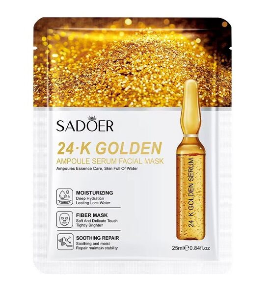 SADOER 24K Gold sejas maska ar hialuronskābi un alantoīnu, 25 ml